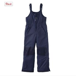 LL Bean Kids Cold Buster Snow Bibs Size 17 Navy Thinsulate Gaiters w Zip Vents